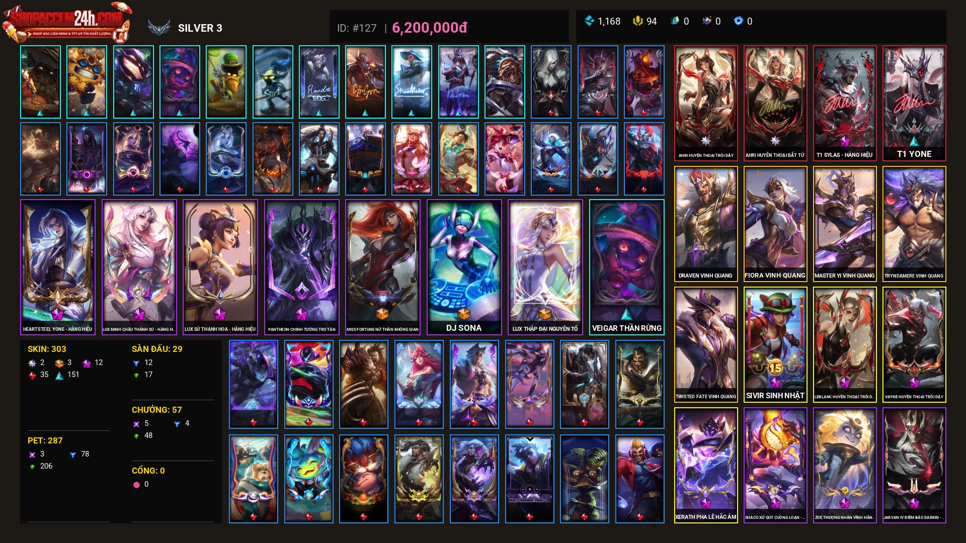 Mua acc ACC LIÊN MINH HUYỀN THOẠI mã số #127 giá rẻ