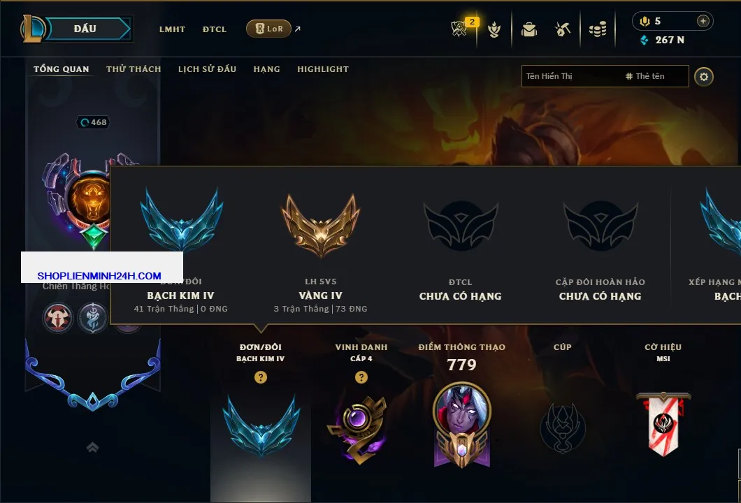 Mua acc ACC LIÊN MINH HUYỀN THOẠI mã số #78 giá rẻ