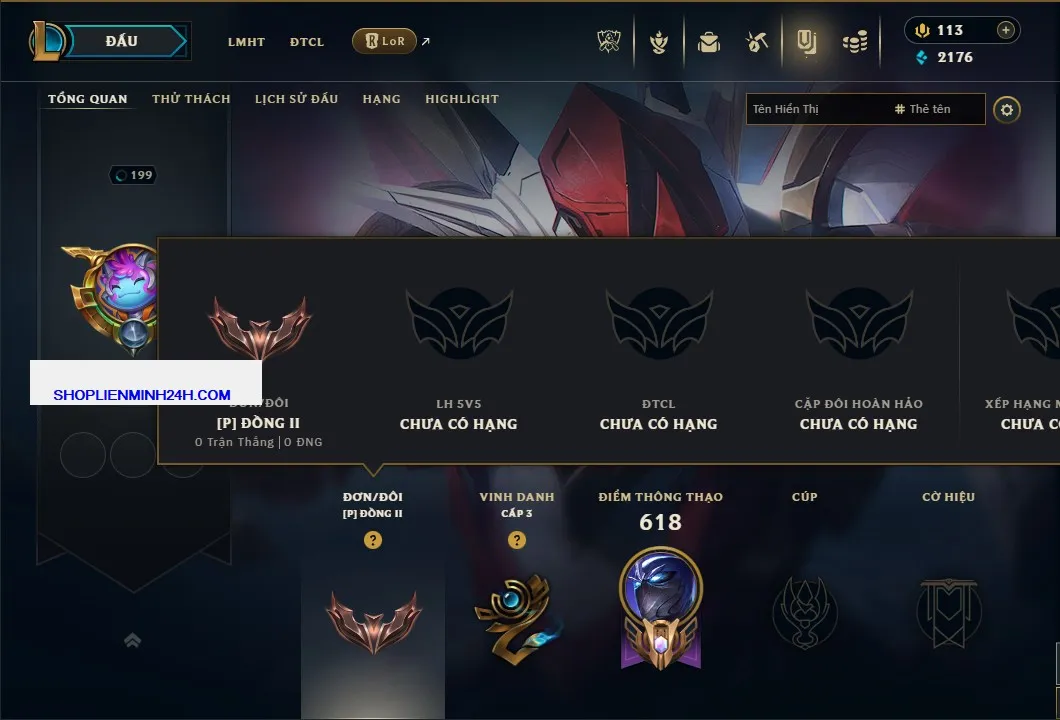Mua acc ACC LIÊN MINH HUYỀN THOẠI mã số #88 giá rẻ