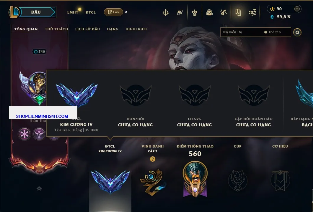 Mua acc ACC LIÊN MINH HUYỀN THOẠI mã số #110 giá rẻ