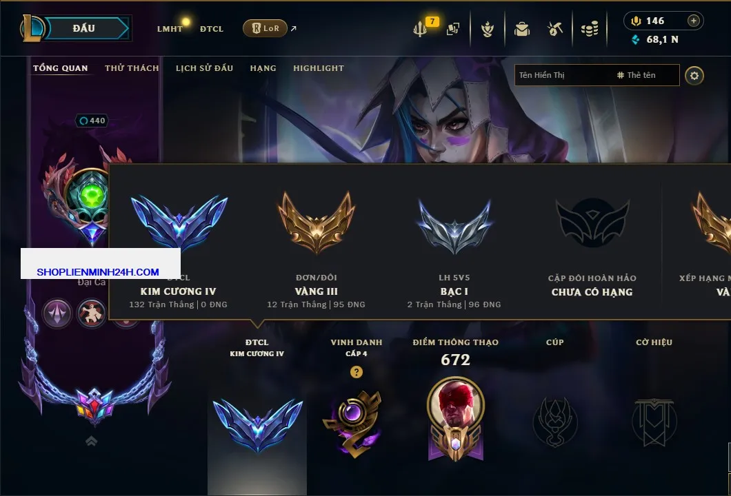 Mua acc ACC LIÊN MINH HUYỀN THOẠI mã số #119 giá rẻ